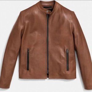 **SOLD** COACH Saddle Brown Leather Jacket XS